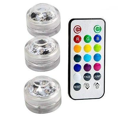 Waterproof SMD3528 Submersible LED Lights RGB Underwater Night Lamp Wedding Tea Light Vase Bowl Party Christmas Decoration light