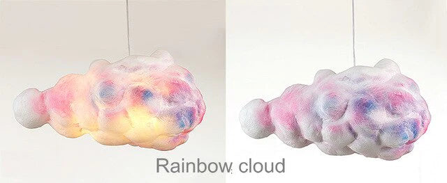 Creative White Cloud Pendant Lamp Silk Cotton E27 LED Stairwell Pendant Lights For Coffee Shop Children Kids