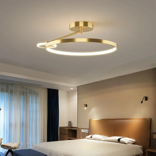 New Design  LED Ceiling Lamp Intelligent Remote Control Living Dining Bedroom Circular Chandelier Corridor Indoor Lighting Decor