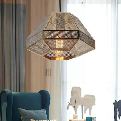 Post Modern Pendant Light Stainless Steel Diamond Shape Kitchen Hanging Lamp Loft Hanglamp Living Room Pendant Lamp Decor