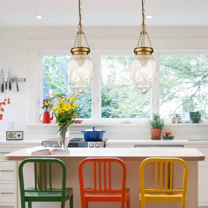 Farmhouse Glass Pendant Lights for Kitchen Island Modern Hanging Chandelier Ceiling Lam