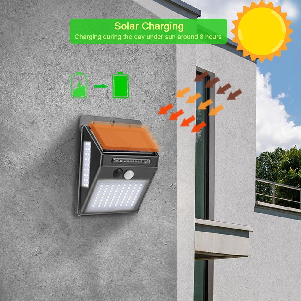 Garden Solar Lamp PIR Motion Sensor LED Solar Light Solar Powered By Sunlight Waterproof for Outdoor Wall Street Decoration