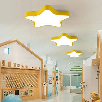 Children's Room Study Lamp Warmromantic Princess Five-pointed Star Ceiling Lamp