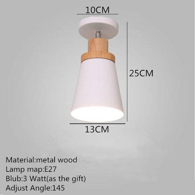Adjustable  LED Ceiling Light Iron Wood Light Fixture Living Room Bedroom Stair Corridor Aisle Bathroom Ceiling Lamp  Balcony