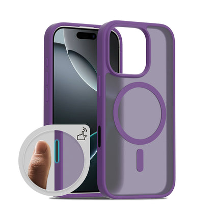 Magnetic Active Touch Camera Button MagSafe Phone Case for iPhone 17 17pro max 16 Pro Translucent Matte Wireless Charge PC Cover