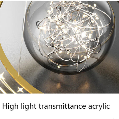Star chandelier led New Acrylic living room bedroom lamp personality creative children's room net red home dining room lamp
