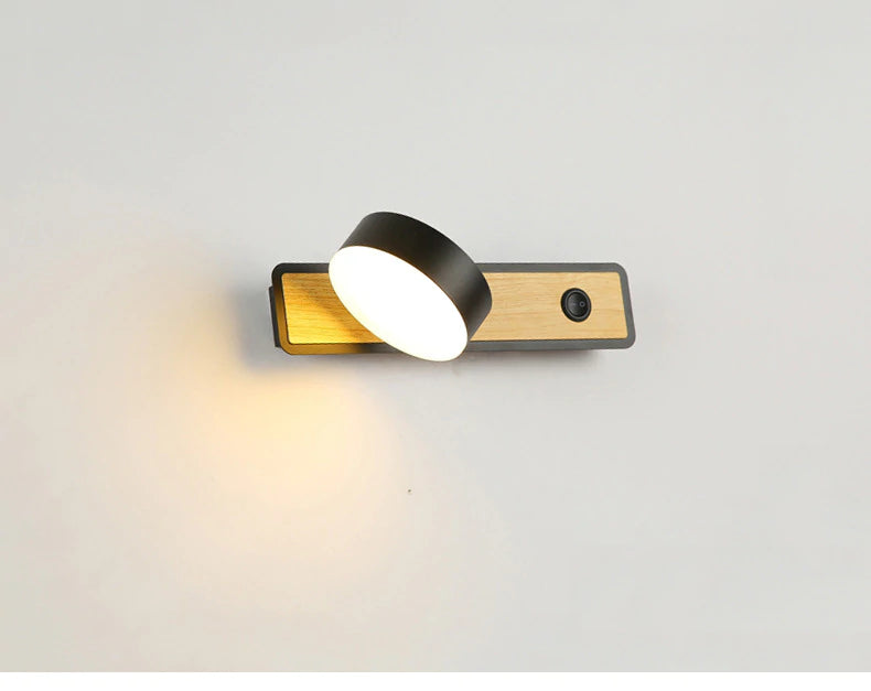 Nordic modern simple indoor wall lamp living room decoration stair lamp bedroom Hotel creative decoration rotating bedside lamp
