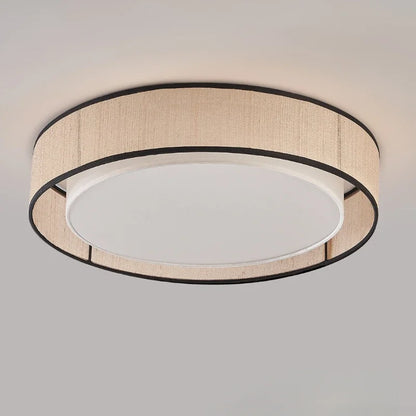 LED Bedroom Ceiling Light Study Living Room LED Lamps Itchen Dining Table Lighting Circular Shape Fabric Lampshade