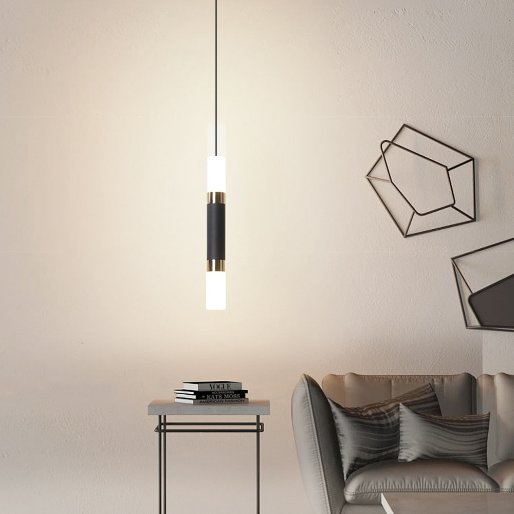 Led Pendant Light Dual light Sources Shine Up and Down Droplight Fixture Kitchen Island Dining Room Shop Bar Counter Decoration