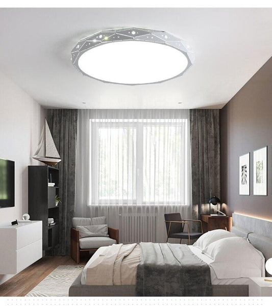 Modern Ceiling Light LED Iron Acrylic Circle Metal Crystal Colorful Indoor Lamp Panel Living Bedroom Shop Indoor Light Fixture
