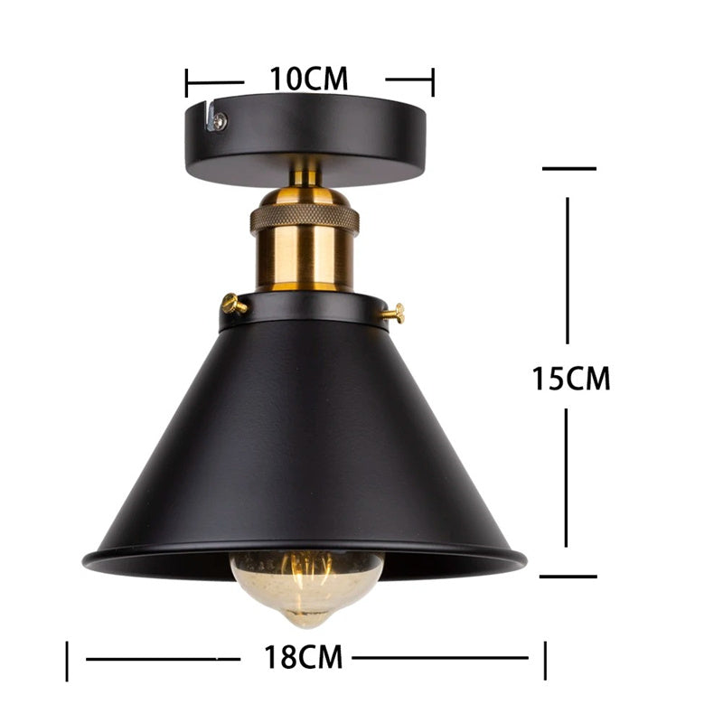Vintage Rustic Semi Flush Mount Ceiling Light, Farmhouse Ceiling Light E27 Base Industrial Ceiling Lights for Hallway Stairway