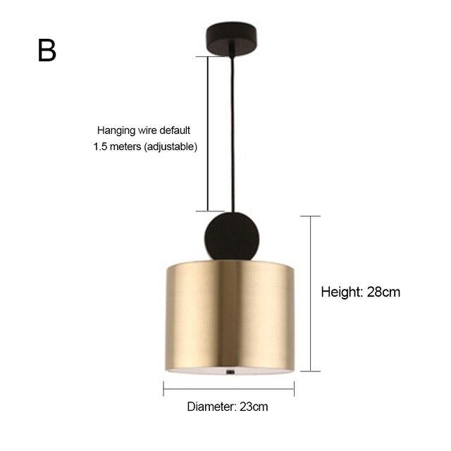Gold pendant Lights Hanging Lamp brass pleated Lighting Restaurant Bar Hall Light Creative Japanese Brass Bedside Simple