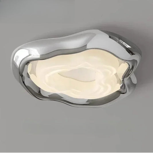 Modern Minimalist LED Home Ceiling Light Iron Silver Inkstone Plated  Art Creative Lamps for  Living Room Decoration Chandelier