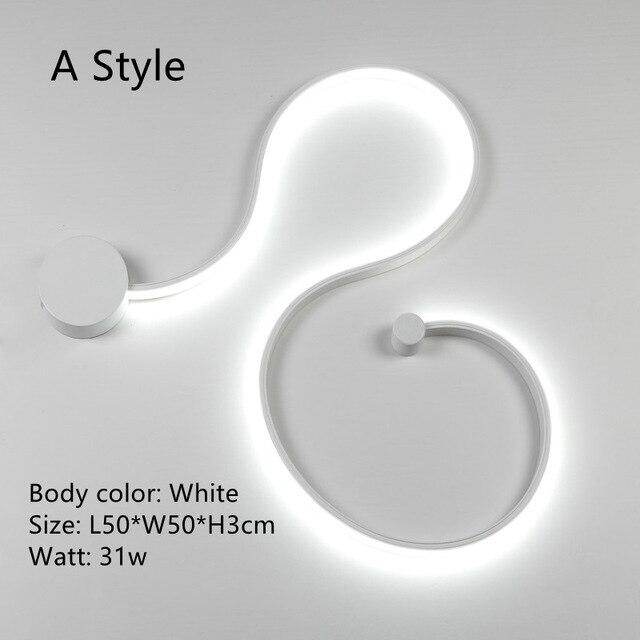 Creative Led Ceiling Lights For Living Room Bedroom Black/White Aluminum Lamp Body Indoor Lighting Fixtures Lampara Led Techo