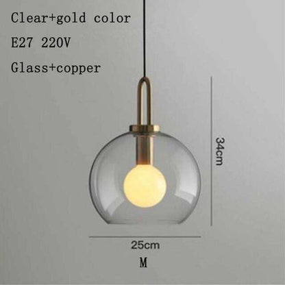 Nordic Modern Simple Glass Ball LED E27 Pendant Lights Interior Lighting Lamps Restaurant Bedroom Stair Decoration Hanging Light
