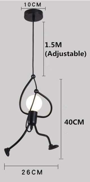 Loft Pendant Lights Climbing Man Art Hanging Lamp Metal Cord Hanger Home Decor Light Creative For Room Lighting Lamps Nordic