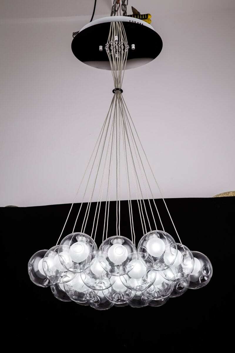 Nordic Modern LED Double-Deck Glass Ball Pendant Lights G4 Bulb Hall Lights