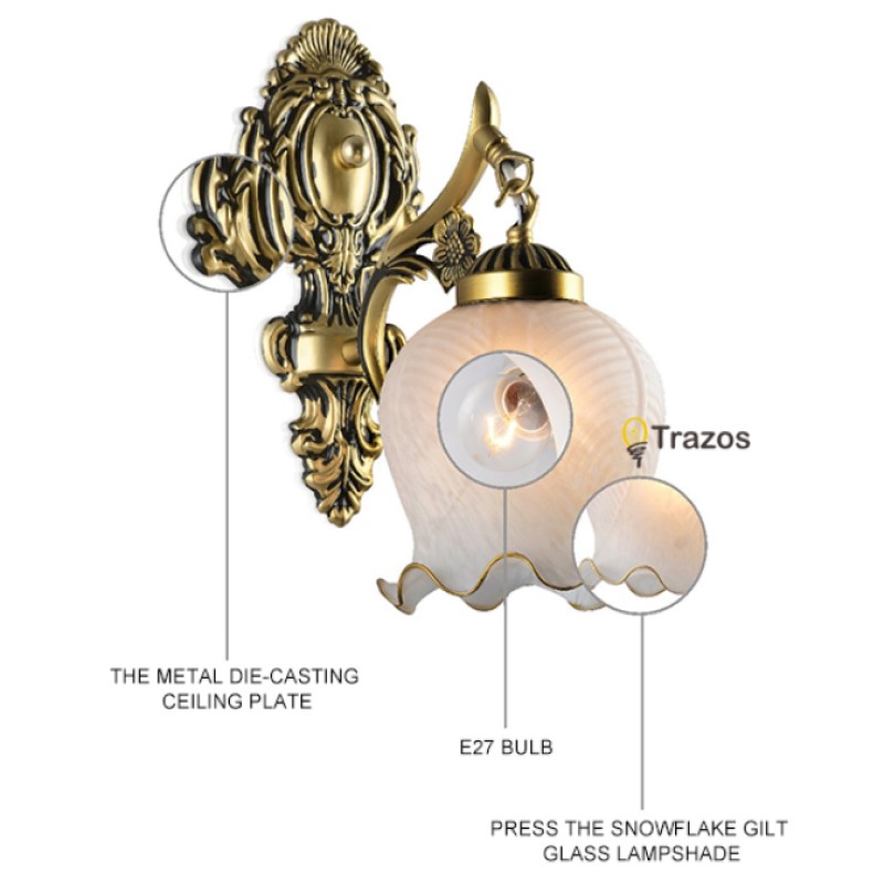 Petal Wall Lamp Bedside Gold Single-Head TV Background Wall Lamp Corridor Stair Light