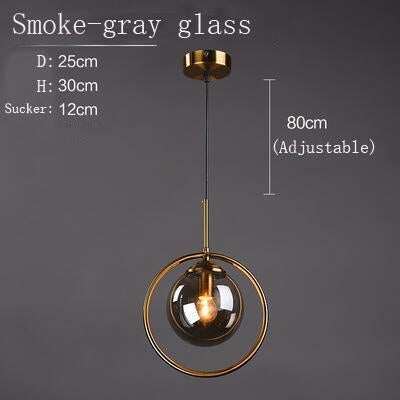 Nordic Gold Iron Chandelier Creative Post Modern Simple Bedroom Bedside Bar Coffee Restaurant Glass Ball Chandelier