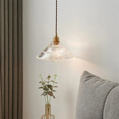 LED French glass chandelier for bedside, bar, dining room minimalist home decoration, pendant wire 1.5M