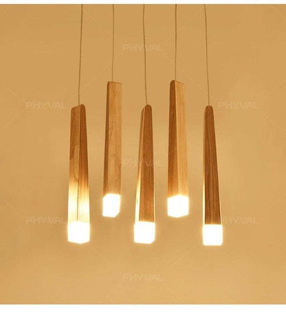 Led Pendant Lamp  Matchstick Pendant Lamp Wooden Light Creative Pendant Lamp Bar Saloon Restaurant Home Modern  Solid Wood Lamp