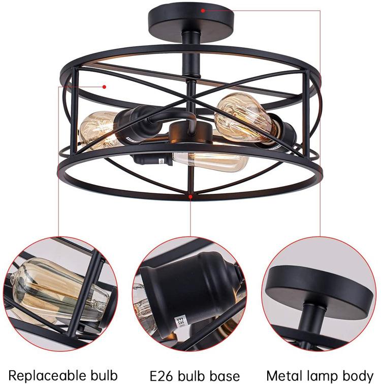 Vintage Industrial Wind Suction Top Lamp American Farmhouse Restaurant Bedroom Balcony Lamps