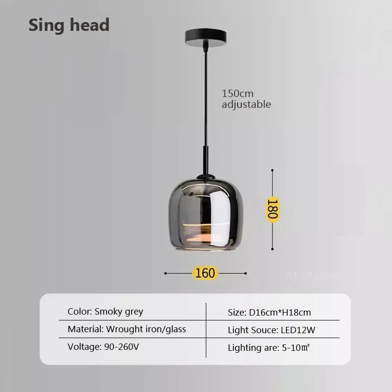 Nordic Glass LED Chandeliers Luxury Pendant Lamp Modern Minimalist  Hanging Light Fixture