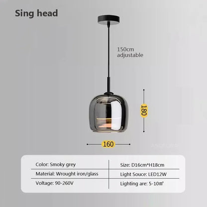 Nordic Glass LED Chandeliers Luxury Pendant Lamp Modern Minimalist  Hanging Light Fixture