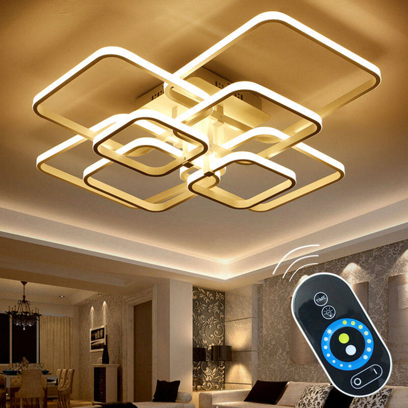Touch Remote Dimming Modern plafon LED Ceiling Lamp Fixture Aluminum Dining Living Room Bedroom Lights Lustre Lamparas De Techo