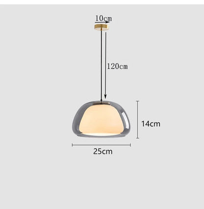 Denmark Design Glass Pendant Lamp Dia 25 40cm Nordic Postmodern Simple Living Dining Room Bedroom Double Glass hanging Lighting