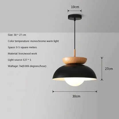 Modern LED Pendant Light  Minimalist Wooden Hanging Lamp for Aisle Balcony Cloakroom Interior Lighting Fixture