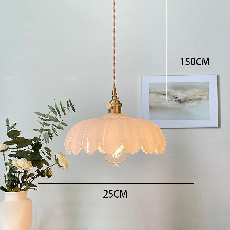Brass Glass Chandelier Nordic Vintage Restaurant Bedside Lamp Creative Personality Cafe Bedroom Lamp