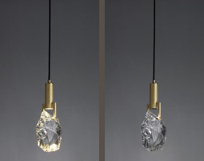 All-copper Original Stone Crystal Bedroom Bedside Small Chandelier Decorative Chandelier