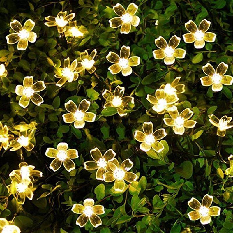 5m 7m 12m 22m Peach Flower Solar Lamp Power LED String Fairy Lights  Solar Garlands Garden Christmas Decor For Outdoor