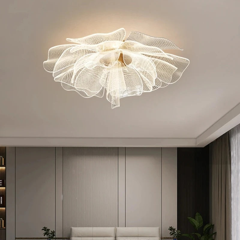 LED Ceiling Light Flower Design Acrylic Lamp Study Bedroom Entrance Hallway Light Interior Gold Luxury Lighting