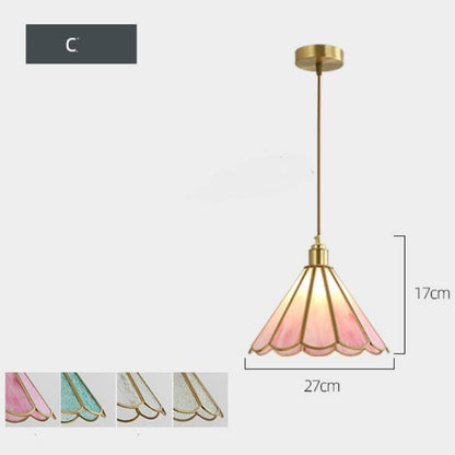 Nordic Bedside Small Chandelier Simple Long Chandelier Restaurant Full Copper Lamp