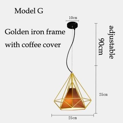 Retro Nordic restaurant chandelier wrought iron personality industrial style creative chandelier lighting living room chandelier