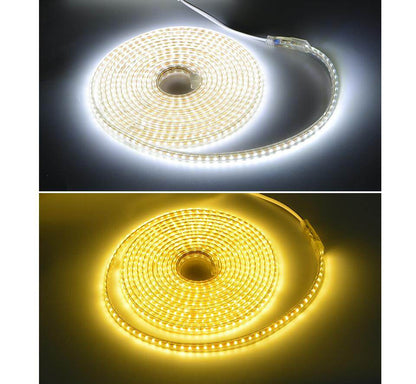 Super Bright SMD2835 Dimmable 220V LED Strip Light 1M/5M/10M/15M/20M/25M Kitchen Outdoor Garden Lamp Tape with EU Plug