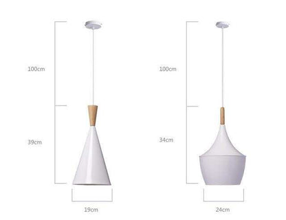 Modern lighting slope interior luxury restaurant retro bar ceiling bedroom ceiling wood aluminum LED pendant lamp
