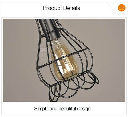 modern cage pendant light iron minimalist retro Scandinavian loft pyramid pendant lamp metal Hanging Lamp E27 Indoor ZDD0011