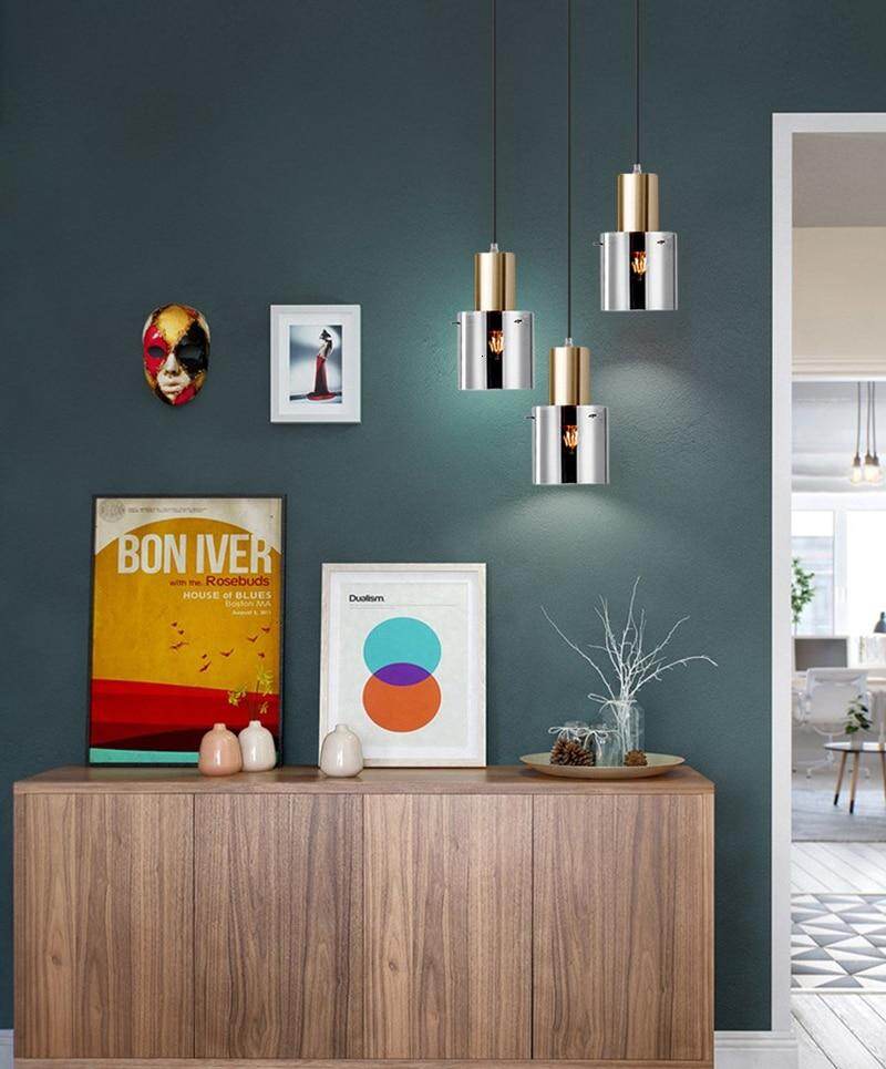 Modern Personality E14 Led Single Head Pendant Lamps Smoke Gray Glass Kitchen Bedroom Bedside Study Restaurant Hanging Light