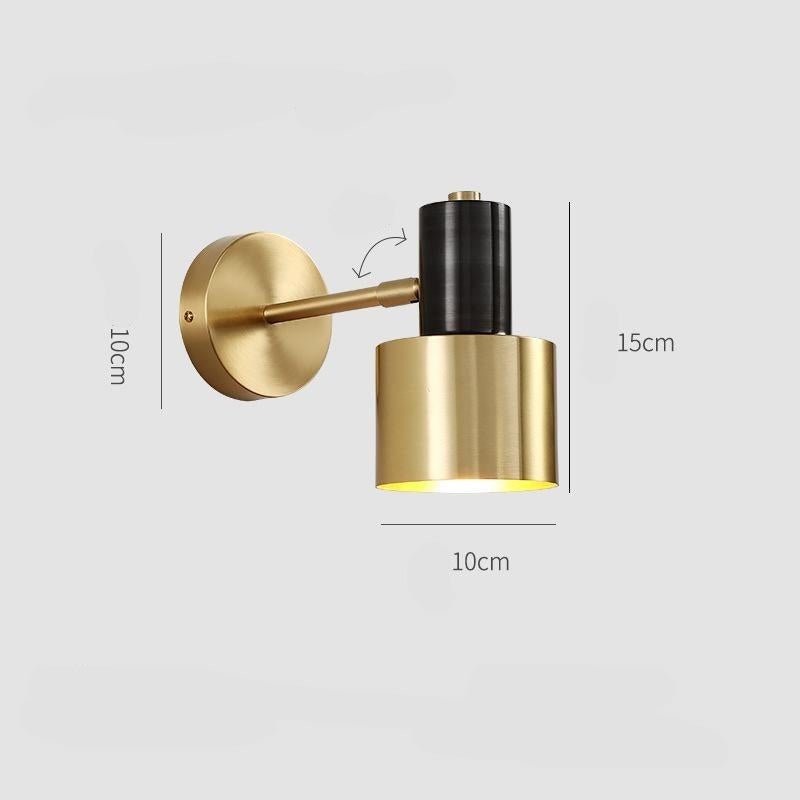 Nordic Copper Bedroom Wall Lamp Creative Modern Minimalist Stair Corridor Porch Living Room Dining Room Personality Copper Wall Lamp