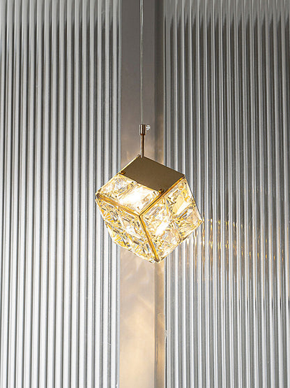 Light Luxury French Modern Crystal Bedroom Headboard Long Chandelier Dandelion Dining Room Bedroom Atmosphere Water Cube Lamp