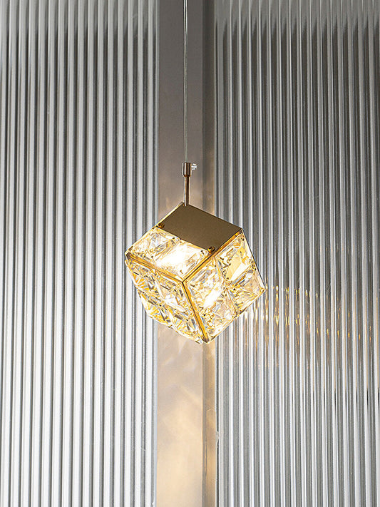 Light Luxury French Modern Crystal Bedroom Headboard Long Chandelier Dandelion Dining Room Bedroom Atmosphere Water Cube Lamp