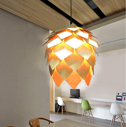 Modern Pendant Lights Pinecone Kitchen Lamp LED Loft Lighting Vintage Wood Lamp