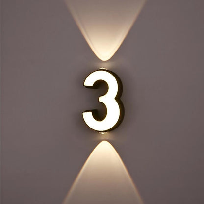 LED Wall Lamp AC85-265V 7W Digit Number Modern Minimalism Style IP65 Waterproof Outdoor Wall Lamp Lamp with 3 Years Warranties