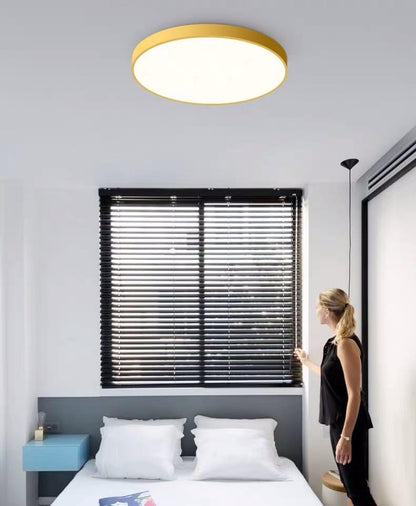 Modern Nordic LED Ceiling Lights Living Room Bedroom Round Corridor Kitchen Lamp Ultra-thin  Kids Room Macarons Remote Control