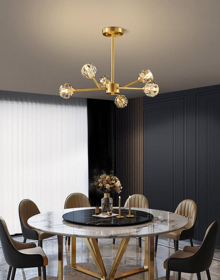 Crystal Chandelier All Copper Creative LED Lamp