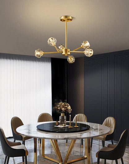 Crystal Chandelier All Copper Creative LED Lamp