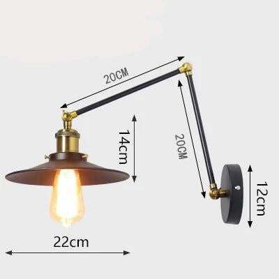 American Style Rural Retro Industrial Wind Iron Wall Lamp Hotel Bedside Lamps